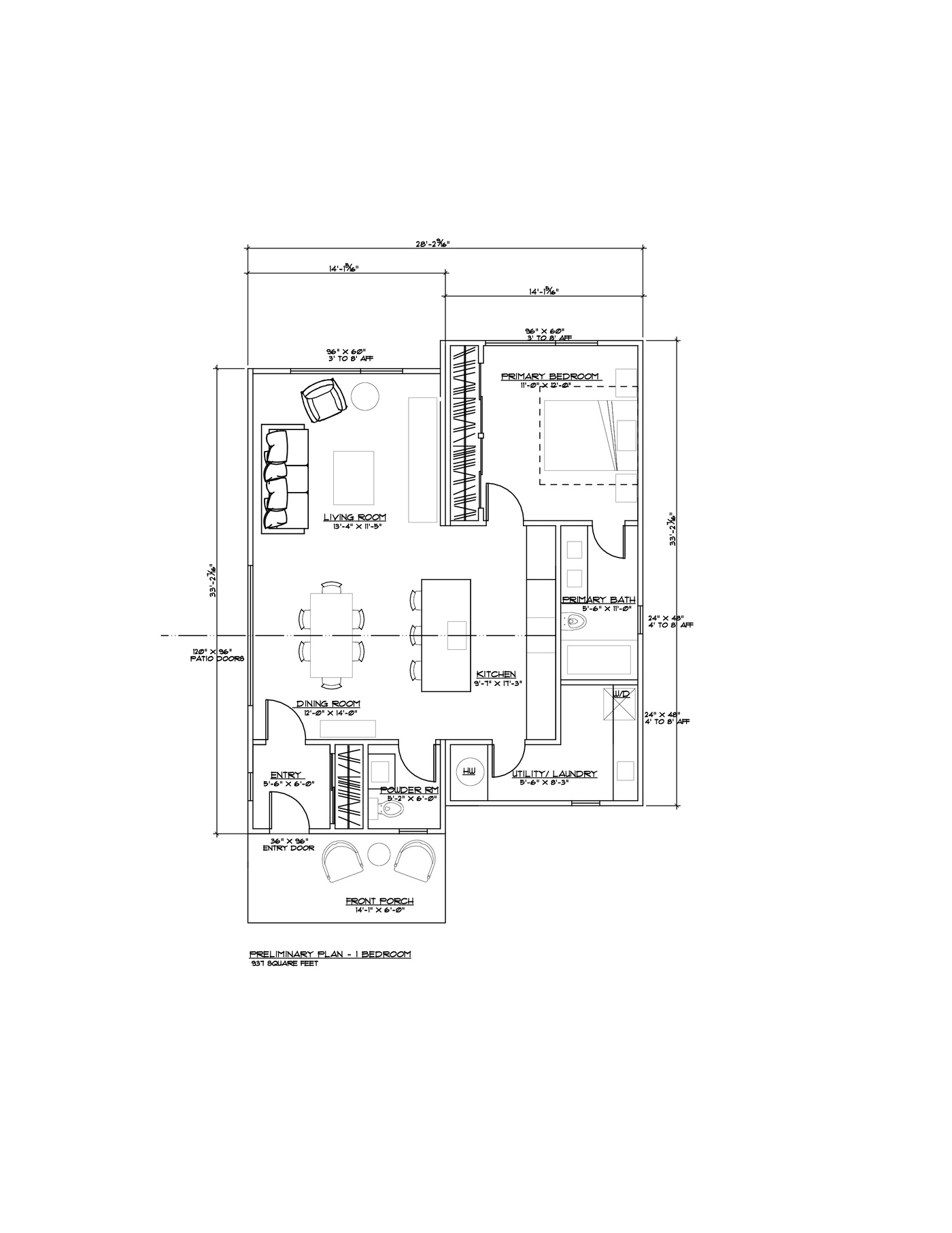 1BR Compact floor plan